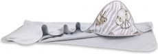 Dětská osuška termofroté s kapucí BabyNellys - ZOO ZVÍŘÁTKA se šedou/šedá - 100x100cm - obrázek 1