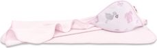 Dětská osuška termofroté s kapucí BabyNellys - NEW LOVE BABY růžová - 100x100cm - obrázek 1