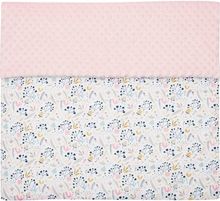 Deka dětská s výplní NewBaby - JEŘABINY na bílém/Minky růžová - 80x102cm - obrázek 3