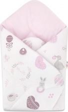 Zavinovačka bavlna - NEW LOVE BABY šedo-růžová s růžovou - BabyNellys - obrázek 1