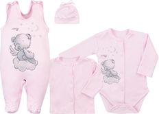 Souprava kojenecká bavlna 4-dílná - KOALA ANGEL růžová - vel.56 - obrázek 1