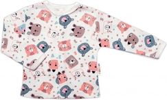 Kabátek kojenecký bavlna - NEW TEDDY s růžovou - vel.56 - obrázek 1