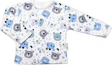Kabátek kojenecký bavlna - NEW TEDDY s modrou - vel.56 - obrázek 1