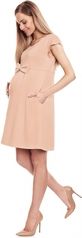 Elegantní těhotenské šaty/Tunika krátký rukáv - MAŠLE béžové - BeMaaMaa velikost L/XL - obrázek 3