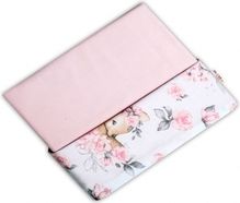 Dětská deka bavlna/Velvet - SRNKA A RŮŽE s růžovou - BabyNellys - obrázek 1