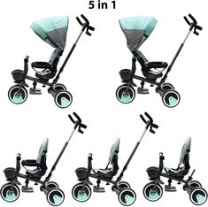 Dětská tříkolka multifunční 5v1 - RELAX 360° červená - BabyMix - obrázek 2