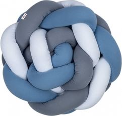 Copánkový mantinel do postýlky - BAVLNA bílo-šedo-jeans---babynellys - obrázek 1