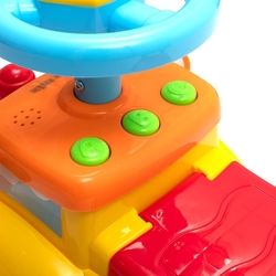 Dětské jezdítko/Odrážedlo plastové se zvuky - VLÁČEK žluté - BabyMix - obrázek 2