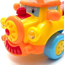 Dětské jezdítko/Odrážedlo plastové se zvuky - VLÁČEK žluté - BabyMix - obrázek 4