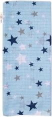 Plena bavlna potisk TETRA PREMIUM - HVĚZDIČKY s granátovou na tyrkysovém - 70x80cm - obrázek 1