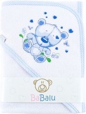 Osuška dětská termofroté 100x100cm - MEDVÍDEK bílá s modrou - BaBalu - obrázek 1