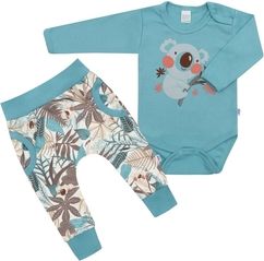 Kojenecká souprava 2-dílná tepláčky a body - REBEL mint - vel.86 - obrázek 1