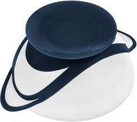 Dětská plastová miska s přísavkou - SE LŽIČKOU bílá-navy - Akuku - obrázek 3