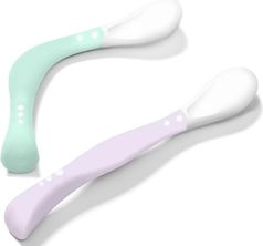 Lžíčka dětská flexibilní - SADA 2ks mátová/lila - BabyOno - obrázek 1