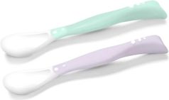 Lžíčka dětská flexibilní - SADA 2ks mátová/lila - BabyOno - obrázek 2