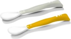 Lžíčka dětská flexibilní - SADA 2ks žlutá/šedá - BabyOno - obrázek 1