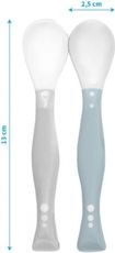 Lžíčka dětská flexibilní - SADA 2ks šedá/světle šedá - BabyOno - obrázek 3