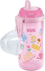Dětská lahev s pítkem a klipem 300ml - KIDDY CUP růžová - Nuk - obrázek 2
