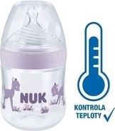 Kojenecká lahev plastová s kontrolou teploty 150ml - NATURE SENSE fialová - Nuk - obrázek 1