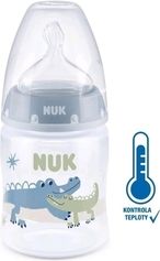 Kojenecká lahev plastová s kontrolou teploty 150ml - FIRST CHOICE modrá - Nuk - obrázek 1