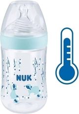 Kojenecká lahev plastová s kontrolou teploty 260ml - NATURE SENSE modrá - Nuk - obrázek 1
