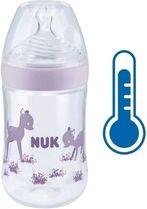 Kojenecká lahev plastová s kontrolou teploty 260ml - NATURE SENSE fialová - Nuk - obrázek 1