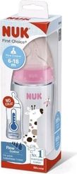 Kojenecká lahev plastová s kontrolou teploty 300ml - FIRST CHOICE růžová - Nuk - obrázek 2