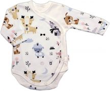 Kojenecká souprava 2-dílná body a polodupačky - BABY ANIMALS smetanová - vel.56 - obrázek 2