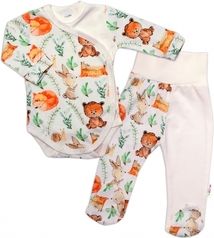 Kojenecká souprava 2-dílná body a polodupačky - FOREST smetanová - vel.56 - obrázek 1