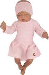 Kojenecké pletené šatičky s čelenkou - BABY LADY růžové - vel.62 - obrázek 3
