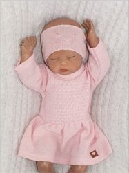 Kojenecké pletené šatičky s čelenkou - BABY LADY růžové - vel.62 - obrázek 4
