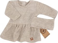 Kojenecké pletené šatičky s čelenkou - BABY LADY béžové - vel.80 - obrázek 2