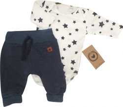 Kojenecká souprava 2-dílná tepláčky a body - STAR smetanovo-granátová - vel.80 - obrázek 2