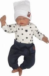 Kojenecká souprava 2-dílná tepláčky a body - STAR smetanovo-granátová - vel.80 - obrázek 3
