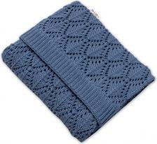 Luxusní háčkovaná bavlněná dečka - LOVE modrá jeans - BabyNellys - obrázek 2
