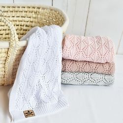 Luxusní háčkovaná bavlněná dečka - LOVE bílá - BabyNellys - obrázek 1
