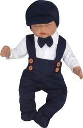 Pletená soupravička 5-dílná s motýlkem - ELEGANT BOY granátová - vel.86 - obrázek 3