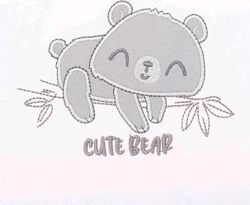 Kojenecké body krátký rukáv - CUTE BEAR bílé se šedou - vel.80 - obrázek 2