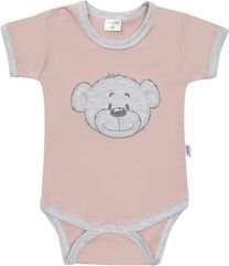 Kojenecké body krátký rukáv - BRUMBRUM pink grey - vel.62 - obrázek 1