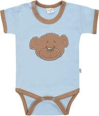Kojenecké body krátký rukáv - BRUMBRUM blue brown - vel.80 - obrázek 1