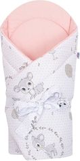 Zavinovačka s výztuží a mašlí - SRNKA šedá s růžovou - NewBaby - obrázek 1