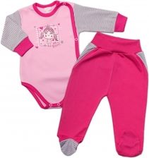 Kojenecká souprava 2-dílná body a polodupačky - SWEET LITTLE PRINCESS růžová - vel.62 - obrázek 1