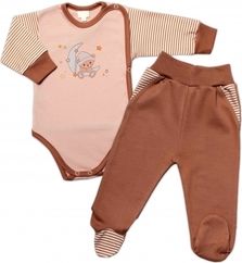 Kojenecká souprava 2-dílná body a polodupačky - MOON BEAR cappuccino - vel.68 - obrázek 1
