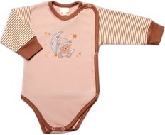 Kojenecká souprava 2-dílná body a polodupačky - MOON BEAR cappuccino - vel.68 - obrázek 2