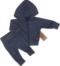 Kojenecká tepláková souprava 2-dílná - HVĚZDIČKA tmavě modrá jeans - vel.62 - obrázek 2