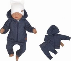 Kojenecká tepláková souprava 2-dílná - HVĚZDIČKA tmavě modrá jeans - vel.74 - obrázek 1