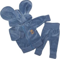 Kojenecká semišková 2-dílná souprava - MYŠKA modrá jeans - vel.86 - obrázek 2
