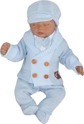 Kojenecký pletený svetřík/kabátek s knoflíky - ELEGANT BOY modrý - vel.62 - obrázek 5