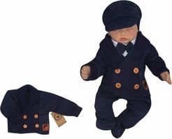 Kojenecký pletený svetřík/kabátek s knoflíky - ELEGANT BOY granátový - vel.62 - obrázek 1