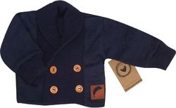 Kojenecký pletený svetřík/kabátek s knoflíky - ELEGANT BOY granátový - vel.62 - obrázek 2